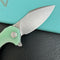 KUBEY KU236M  Noble Flipper Folding Knife Jade G10 Handle 3.15" Beadblast 14C28N