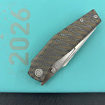 KB KNIVES KB443B Illusion Folding Knife Flame Titanium Handle 3.46‘’Silver Bead Blast Bohler M390 Blade