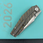 KB KNIVES KB443B Illusion Folding Knife Flame Titanium Handle 3.46‘’Silver Bead Blast Bohler M390 Blade