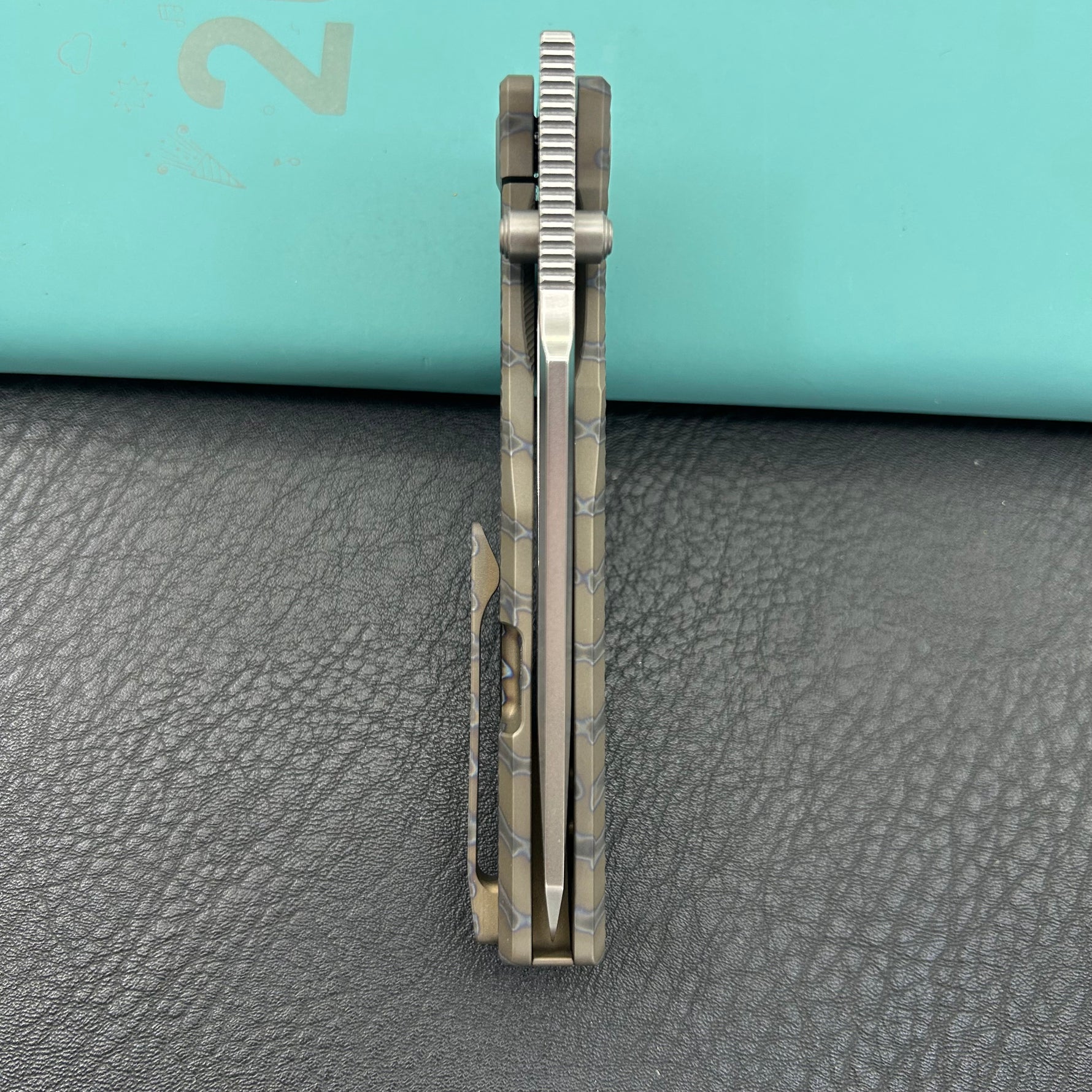 KB KNIVES KB443B Illusion Folding Knife Flame Titanium Handle 3.46‘’Silver Bead Blast Bohler M390 Blade