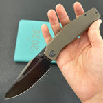 KB KNIVES KB443C Illusion Folding Knife Bronze Ano Titanium Handle 3.46‘’DLC Belt Satin Bohler M390 Blade