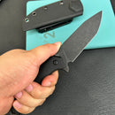 KUBEY  KU184F Swordfish Outdoor Fixed Blade Knife Black G10 Handle 4.1" Blackwash AUS-10
