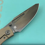 KB KNIVES KB443C Illusion Folding Knife Bronze Ano Titanium Handle 3.46‘’DLC Belt Satin Bohler M390 Blade