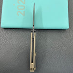 KB KNIVES KB443C Illusion Folding Knife Bronze Ano Titanium Handle 3.46‘’DLC Belt Satin Bohler M390 Blade