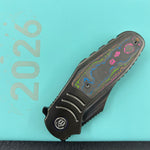 KB KNIVES KB384D Stroller Folding Knife Regular DLC Titanium/CF Inlays Handle 3.35" Regular DLC CPM 20CV Blade