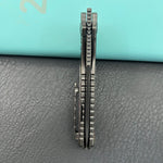KB KNIVES KB384D Stroller Folding Knife Regular DLC Titanium/CF Inlays Handle 3.35" Regular DLC CPM 20CV Blade