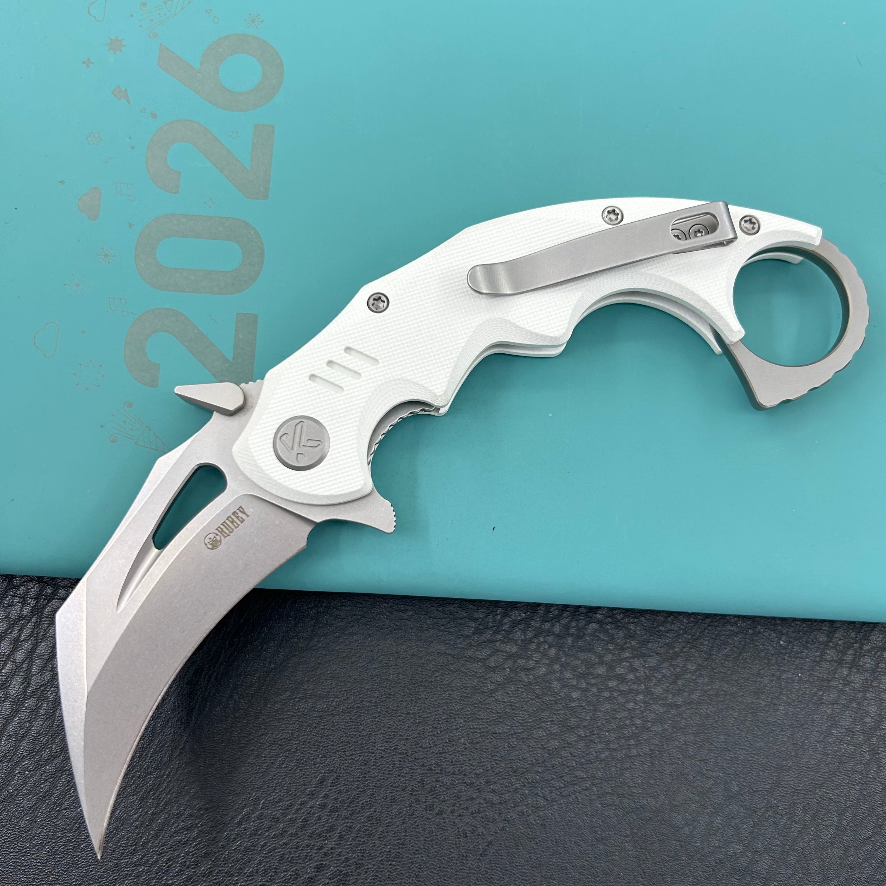 KUBEY  Knife KU262K Mini Wrath Linerlock White 14C28N Folding Knife