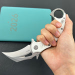 KUBEY  Knife KU262K Mini Wrath Linerlock White 14C28N Folding Knife