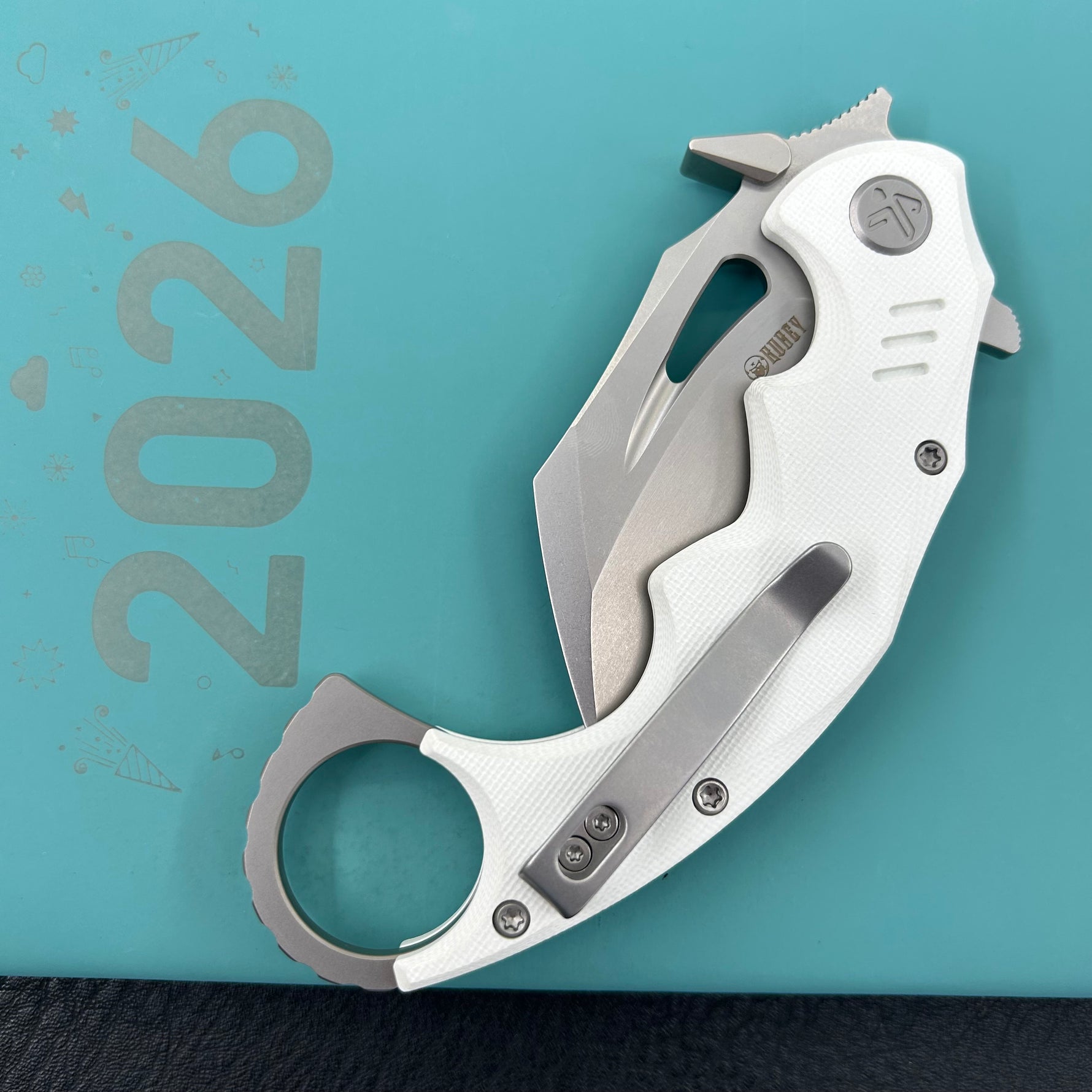 KUBEY  Knife KU262K Mini Wrath Linerlock White 14C28N Folding Knife