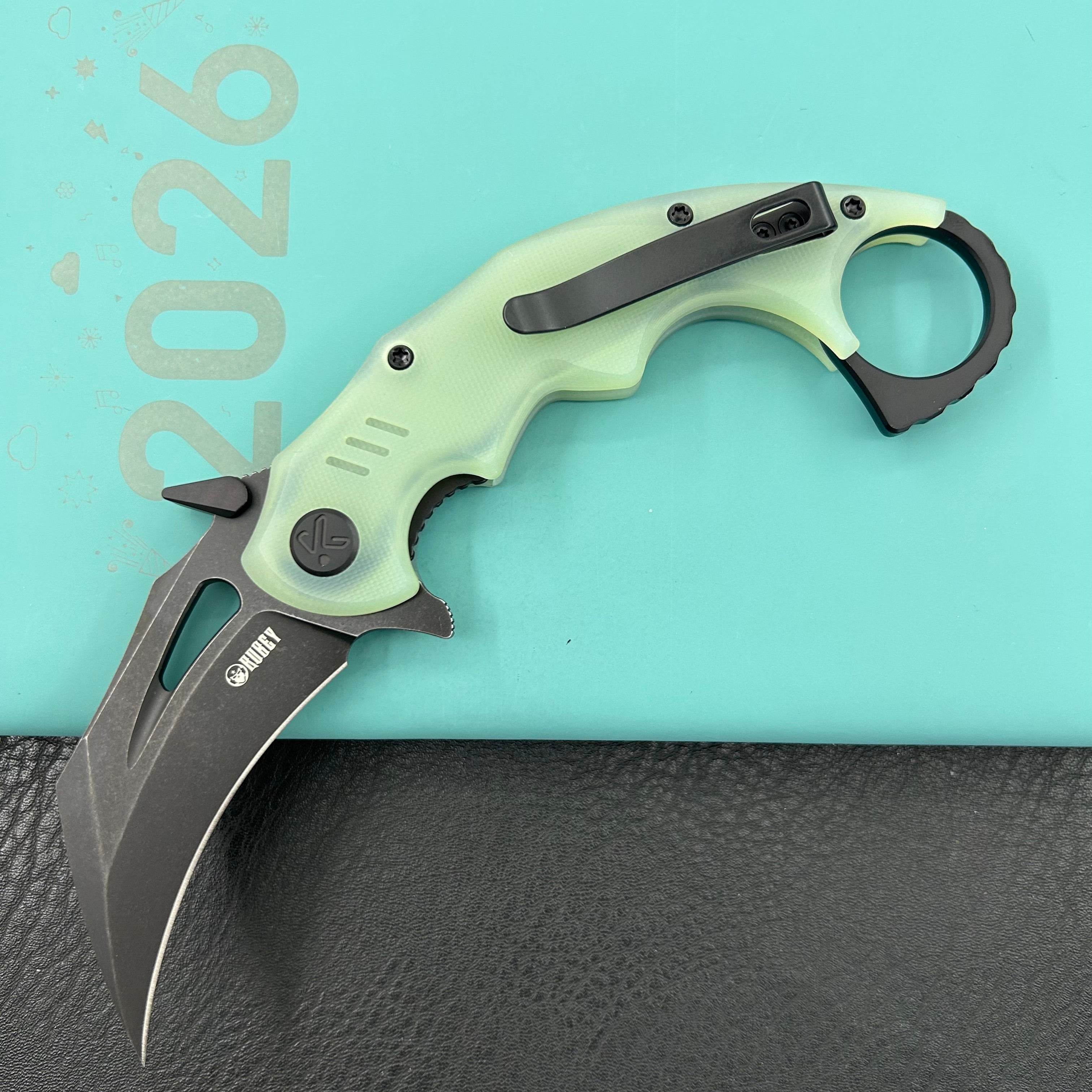 KUBEY  Knife KU262L Mini Wrath Linerlock Black Jade 14C28N Folding Knife