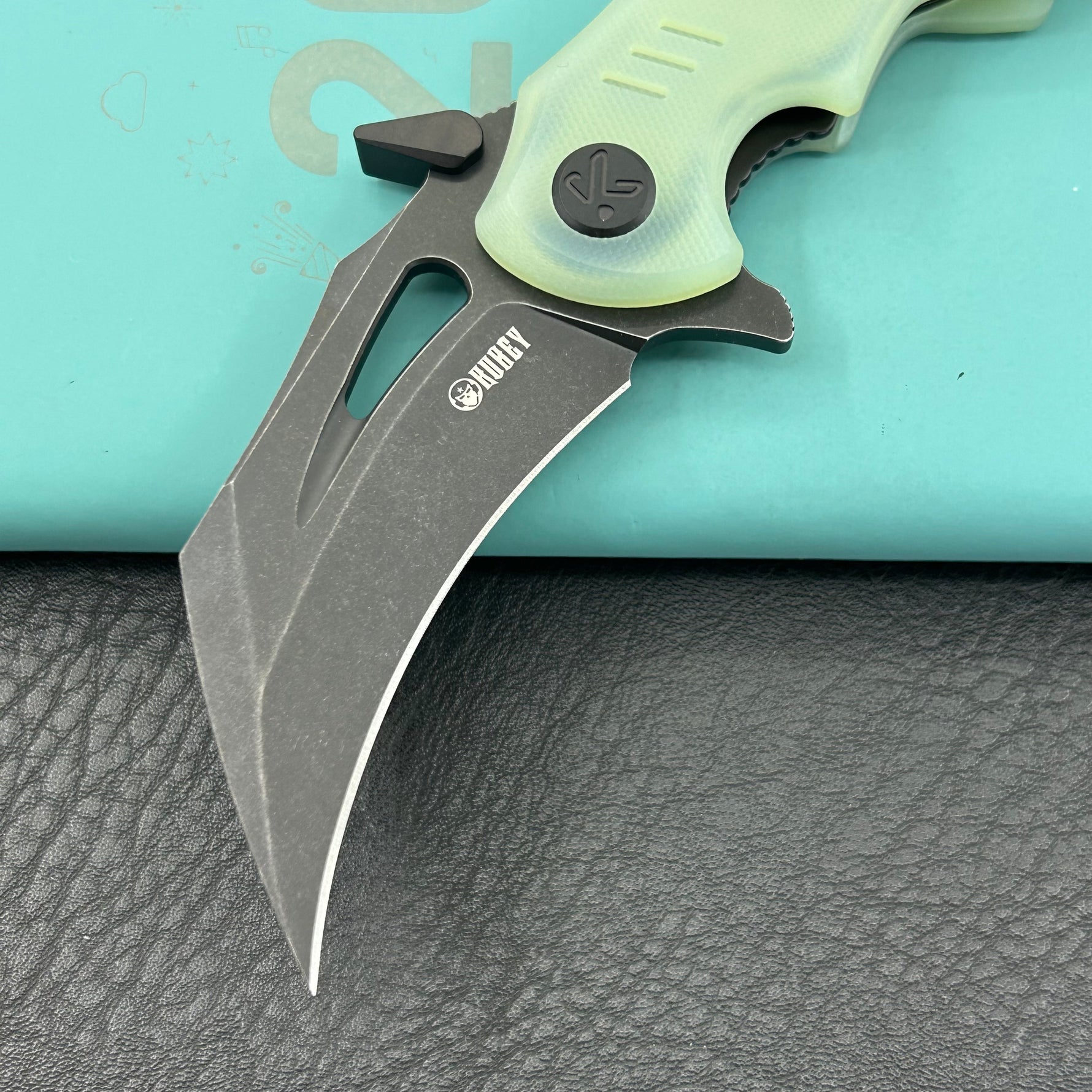 KUBEY  Knife KU262L Mini Wrath Linerlock Black Jade 14C28N Folding Knife