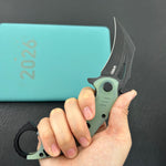 KUBEY  Knife KU262L Mini Wrath Linerlock Black Jade 14C28N Folding Knife