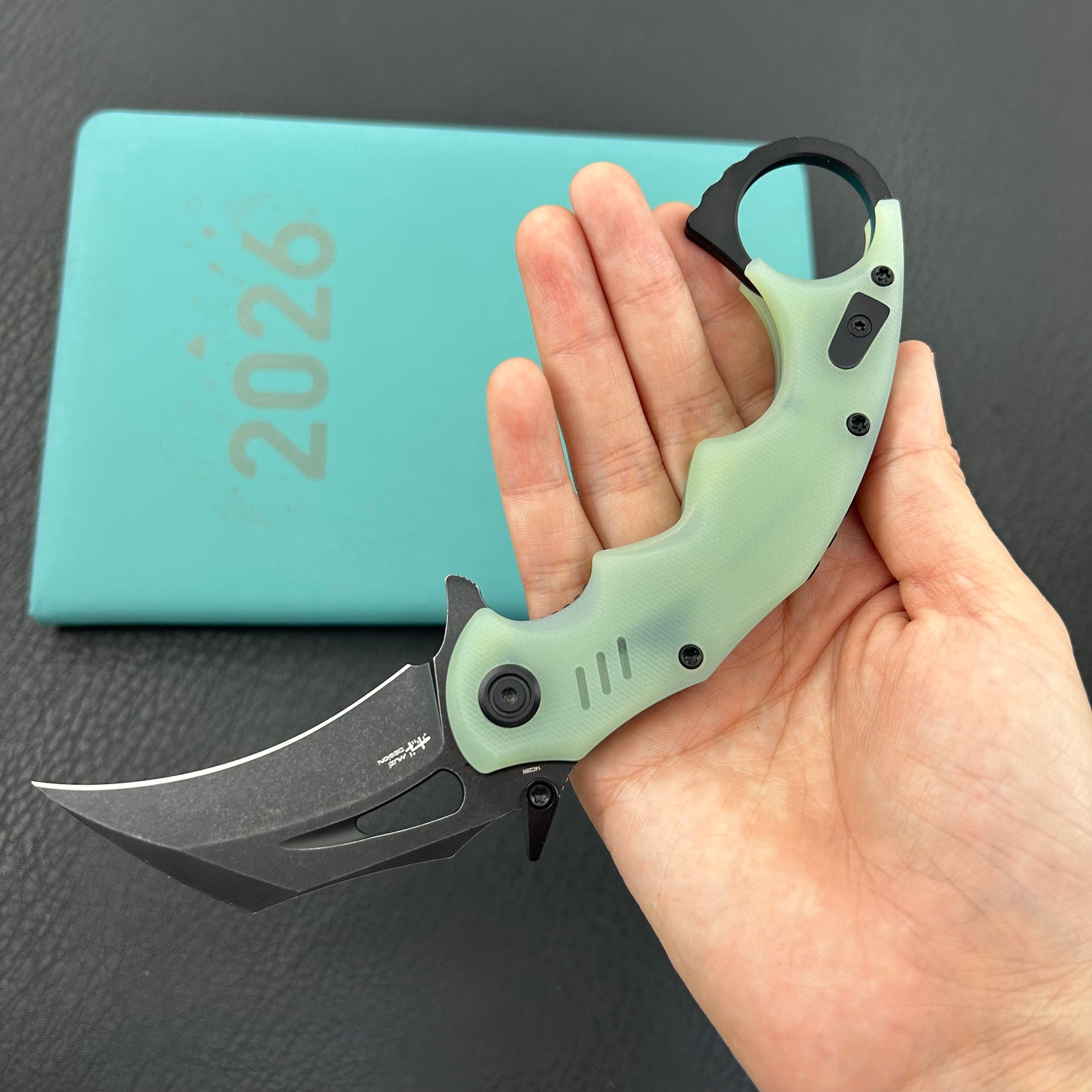 KUBEY  Knife KU262L Mini Wrath Linerlock Black Jade 14C28N Folding Knife