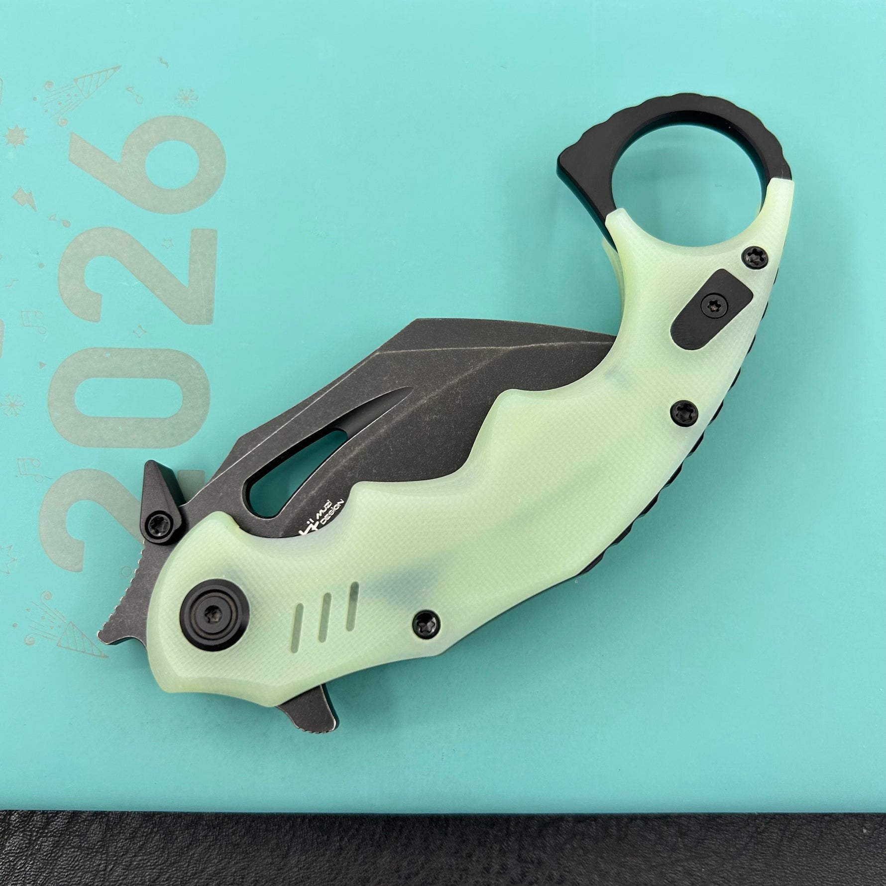 KUBEY  Knife KU262L Mini Wrath Linerlock Black Jade 14C28N Folding Knife