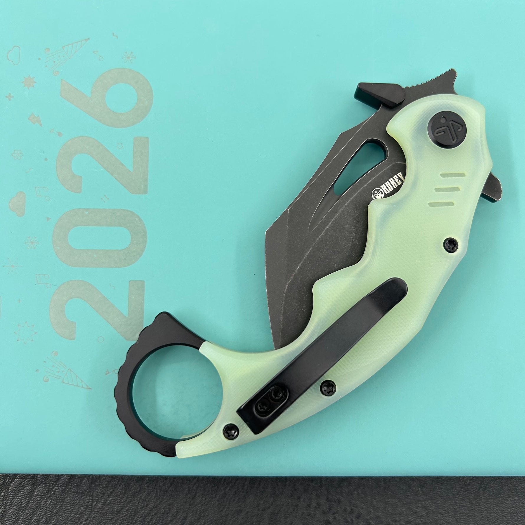 KUBEY  Knife KU262L Mini Wrath Linerlock Black Jade 14C28N Folding Knife