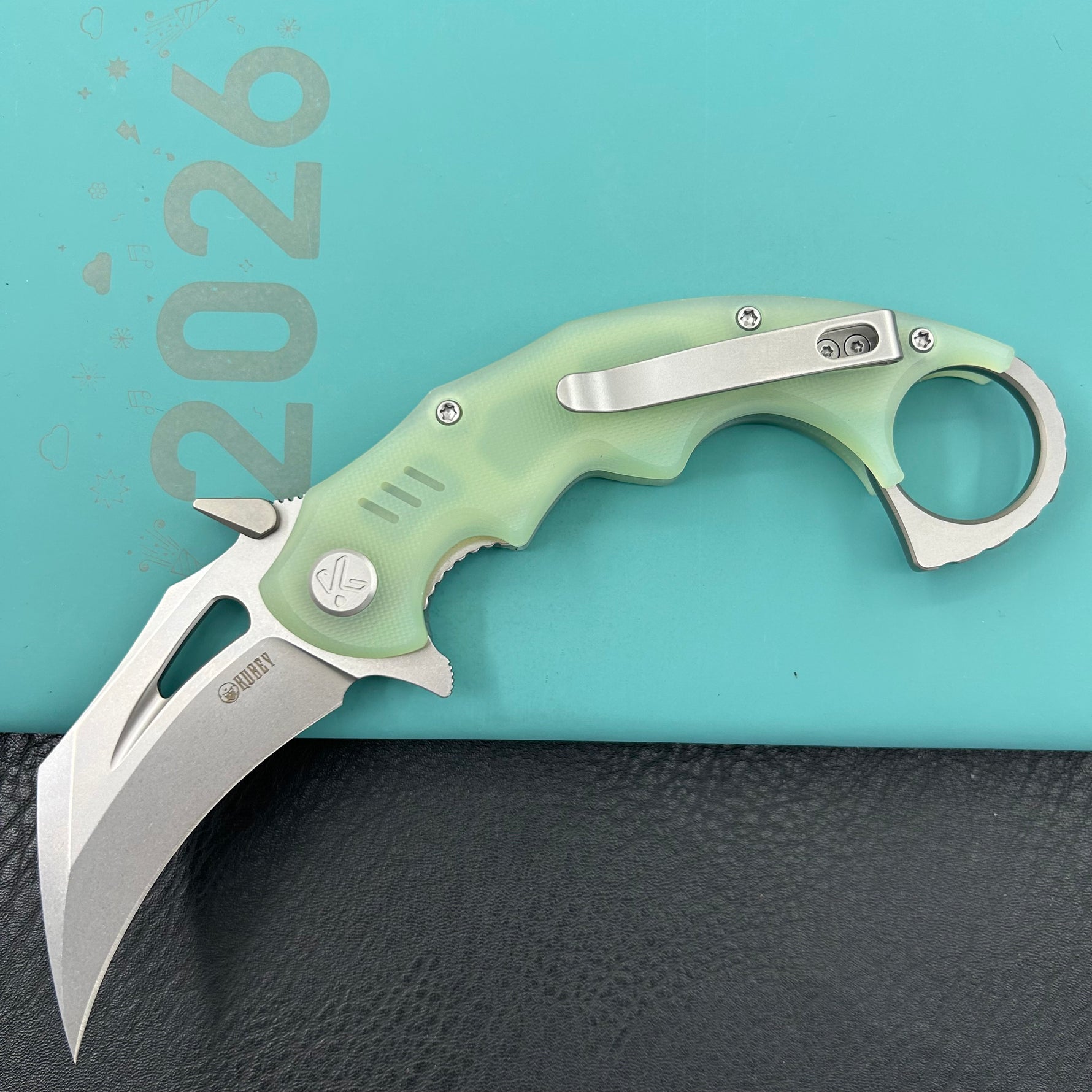 KUBEY  Knife KU262J Mini Wrath Linerlock Jade 14C28N Folding Knife