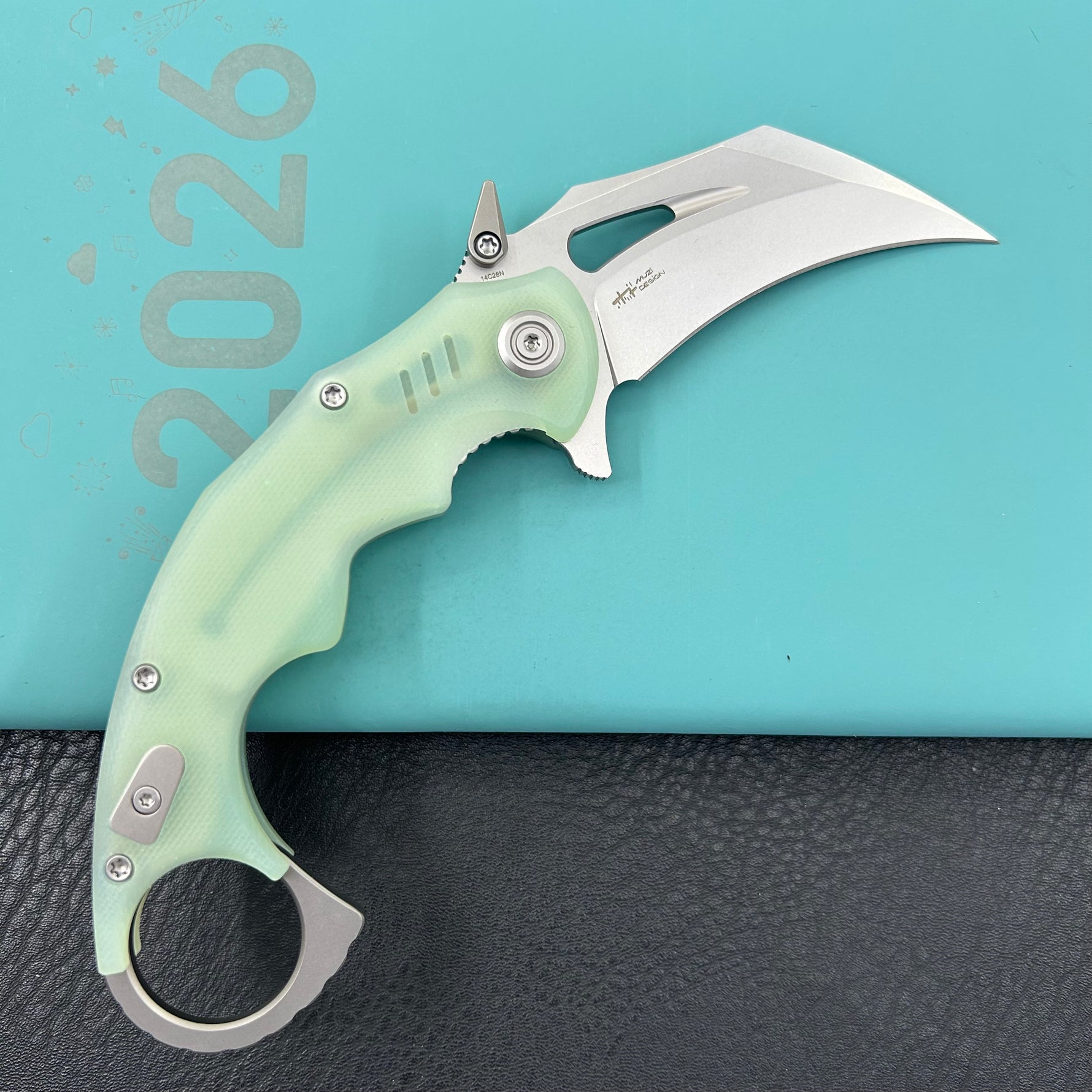 KUBEY  Knife KU262J Mini Wrath Linerlock Jade 14C28N Folding Knife