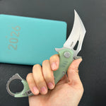 KUBEY  Knife KU262J Mini Wrath Linerlock Jade 14C28N Folding Knife