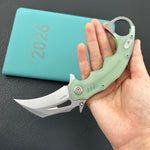 KUBEY  Knife KU262J Mini Wrath Linerlock Jade 14C28N Folding Knife