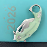 KUBEY  Knife KU262J Mini Wrath Linerlock Jade 14C28N Folding Knife