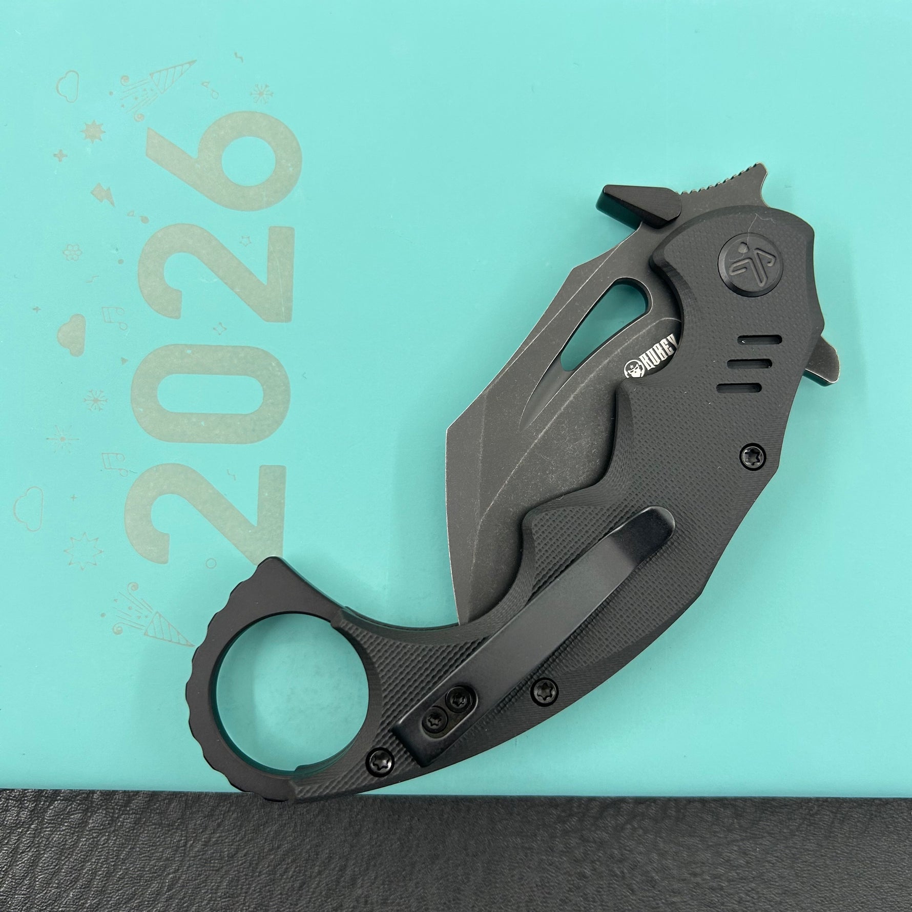 KUBEY  Knife KU262E Mini Wrath Linerlock Blackout 14C28N Folding Knife