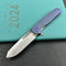 KB Knives KB315C Steelhead Folding Knife Blue Titanium Handle 3.15" Belt Satin M390 Blade