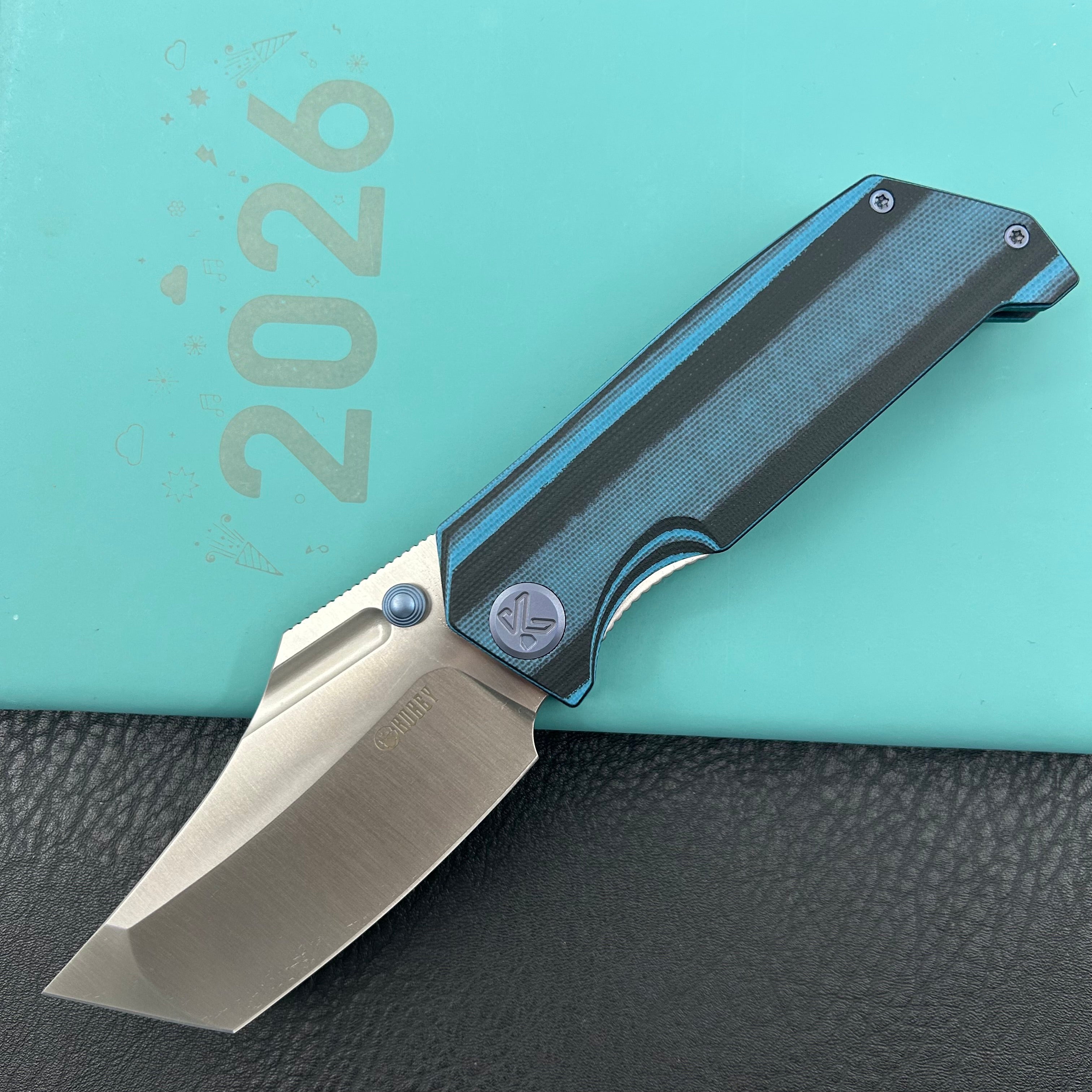 KUBEY Knife KU402G Hamster Linerlock Black/Blue  14C28N Folding Knife