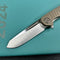 KB Knives KB315D Steelhead Folding Knife Bronze Titanium Handle 3.15" Belt Satin M390 Blade