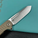 KB Knives KB315D Steelhead Folding Knife Bronze Titanium Handle 3.15" Belt Satin M390 Blade