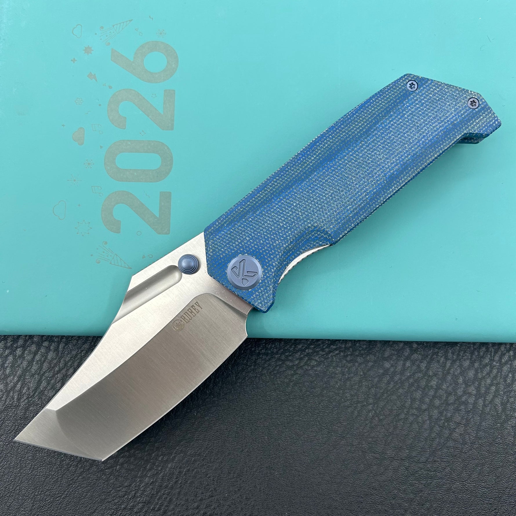 KUBEY Knife KU402E Hamster Linerlock Blue  14C28N Folding Knife