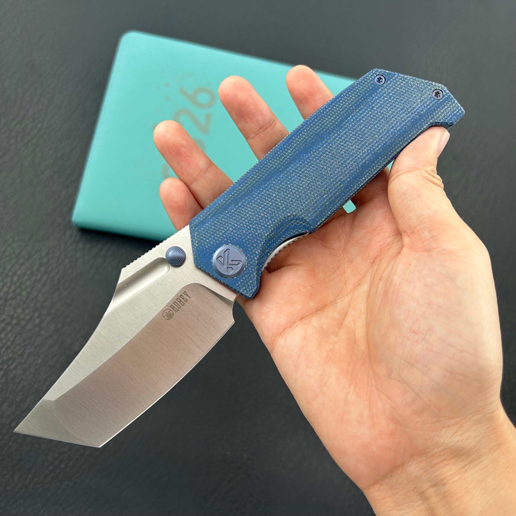 KUBEY Knife KU402E Hamster Linerlock Blue  14C28N Folding Knife