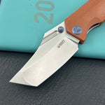 KUBEY Knife KU402F Hamster Linerlock Tan 14C28N Folding Knife