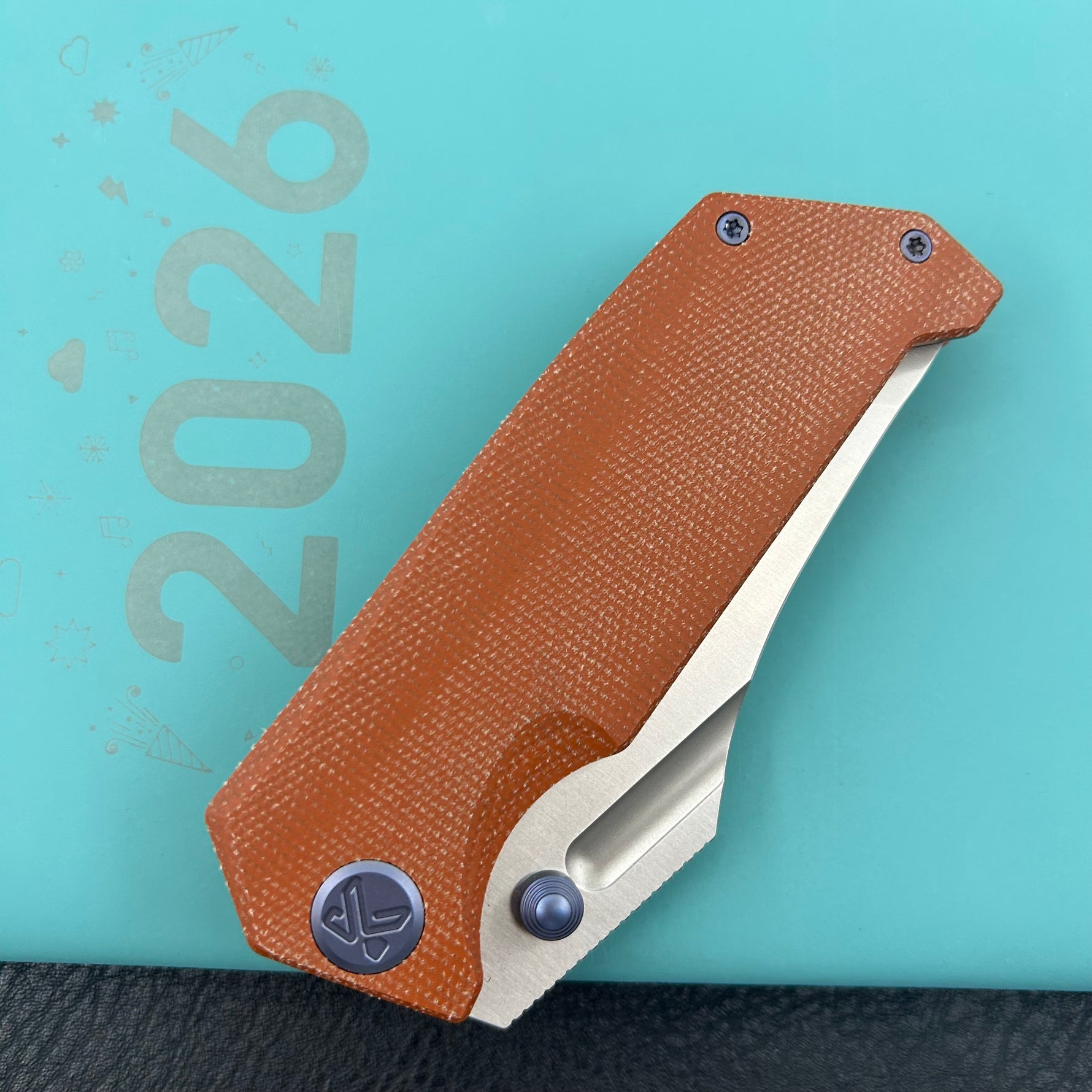 KUBEY Knife KU402F Hamster Linerlock Tan 14C28N Folding Knife