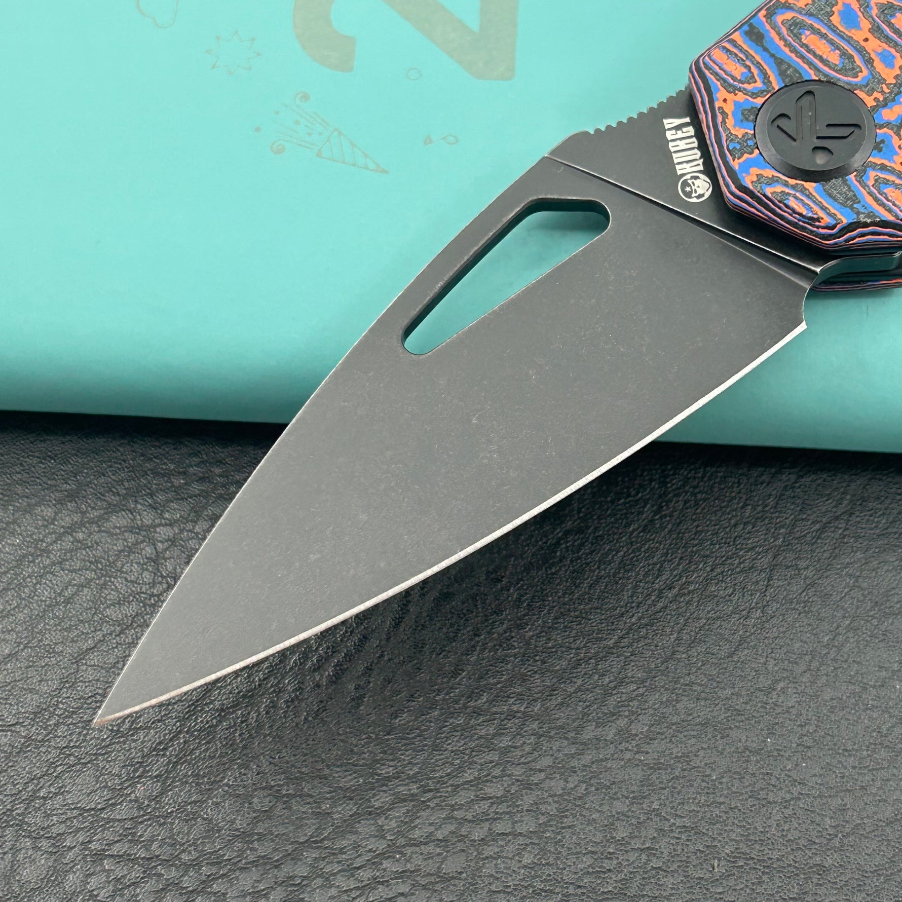 KUBEY Knife KU122 Coeus Linerlock Black Nebula Micarta  14C28N Folding Knife