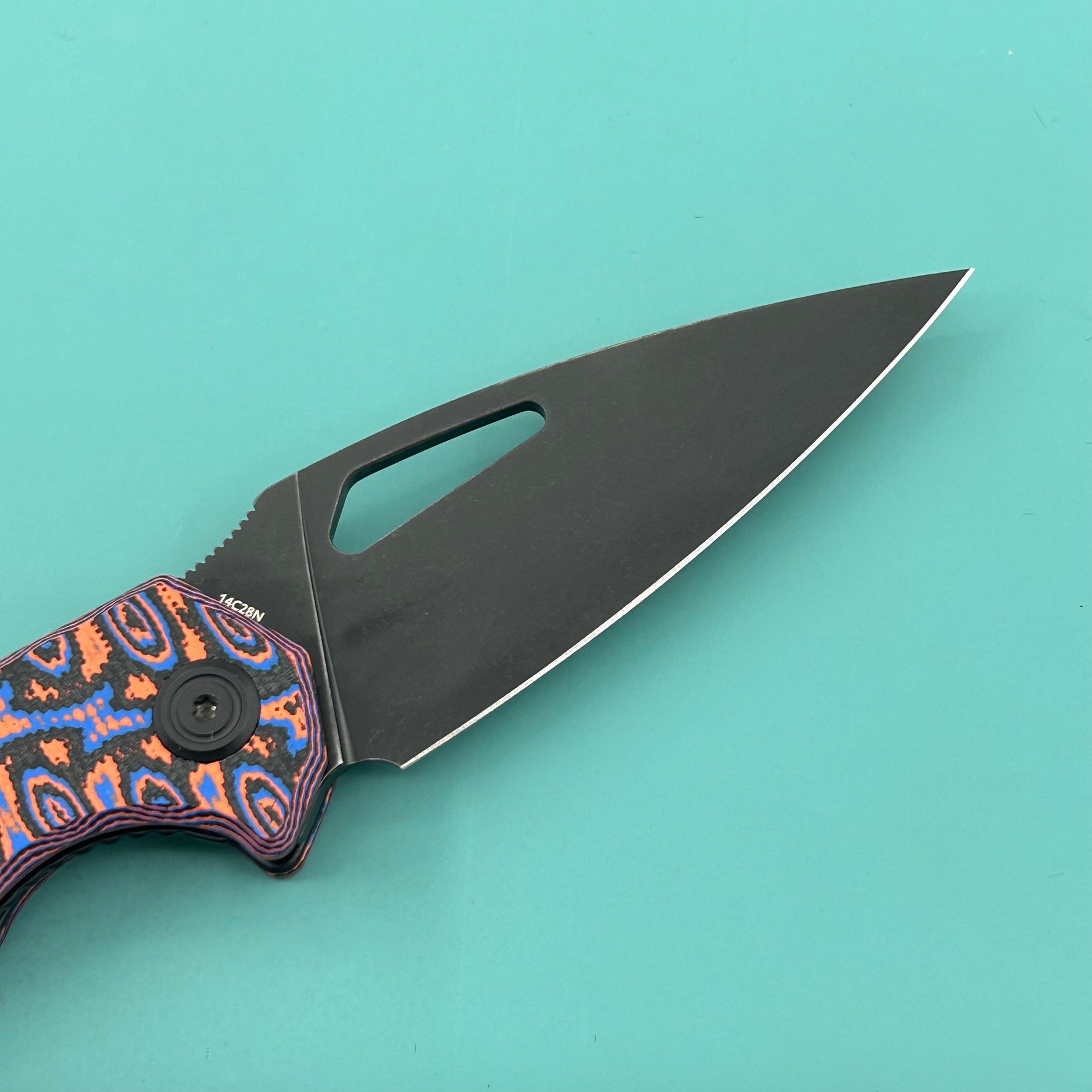 KUBEY Knife KU122 Coeus Linerlock Black Nebula Micarta  14C28N Folding Knife