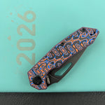 KUBEY Knife KU122 Coeus Linerlock Black Nebula Micarta  14C28N Folding Knife