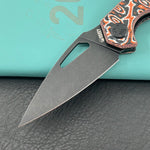KUBEY Knife KU122 Coeus Linerlock Orange Nebula Micarta  14C28N Folding Knife