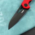 KUBEY knife KU291K Vagrant Liner Lock Folding Knife Red G10 Handle  3.1" Blackwashed  14C28N