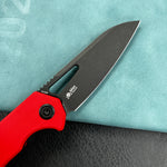 KUBEY knife KU291K Vagrant Liner Lock Folding Knife Red G10 Handle  3.1" Blackwashed  14C28N