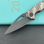 KUBEY Knife KU122 Coeus Linerlock Green Nebula Micarta  14C28N Folding Knife