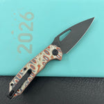 KUBEY Knife KU122 Coeus Linerlock Green Nebula Micarta  14C28N Folding Knife