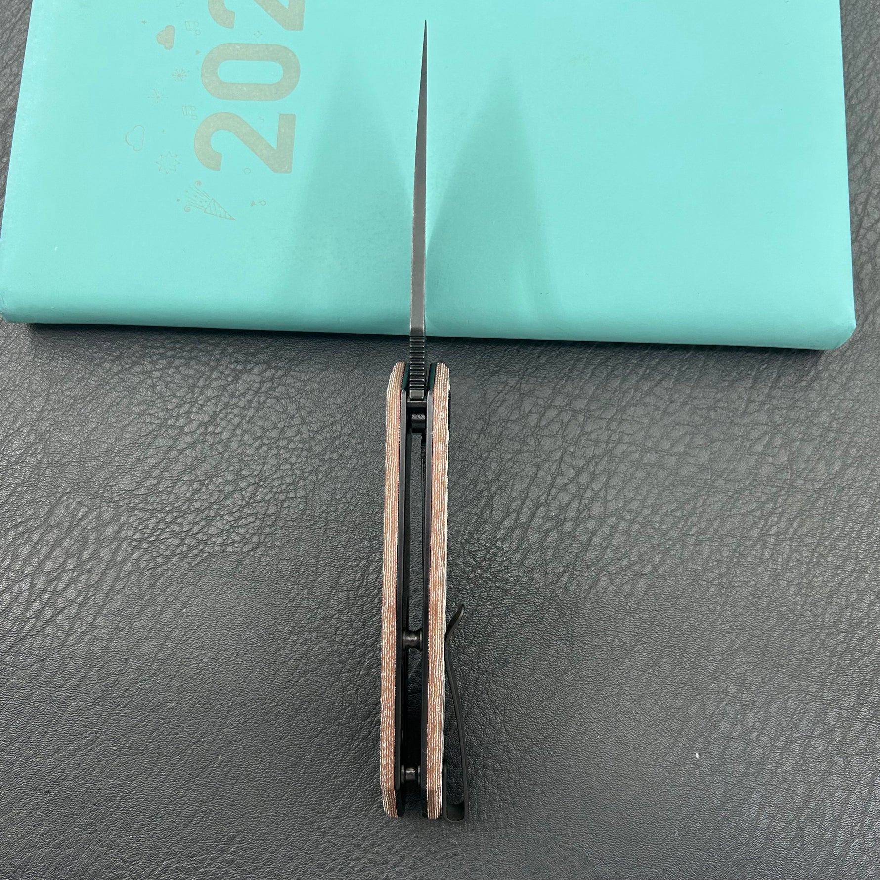 KUBEY Knife KU122 Coeus Linerlock Green Nebula Micarta  14C28N Folding Knife