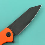 KUBEY Knife KU158V Flash Linerlock Black Orange 14C28N Folding Knife