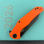 KUBEY Knife KU158V Flash Linerlock Black Orange 14C28N Folding Knife