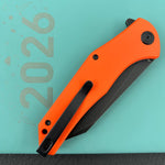 KUBEY Knife KU158V Flash Linerlock Black Orange 14C28N Folding Knife
