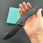 KB KNIVES KB331A Thalia Pocket Folding Knife 80's Camo Carbon Handle 3.27'' Blackwash M390 Blade