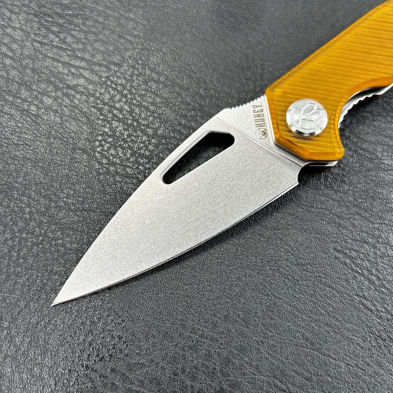 KUBEY KU122P Coeus Liner Lock Thumb Open Folding Knife Ultem Handle Kitchen knives 3.11" Bead Blasted D2