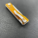 KUBEY KU2102 Akino Lockback Pocket Folding Knife Ultem Handle 3.15" Bead Blasted Sandvik 14C28N