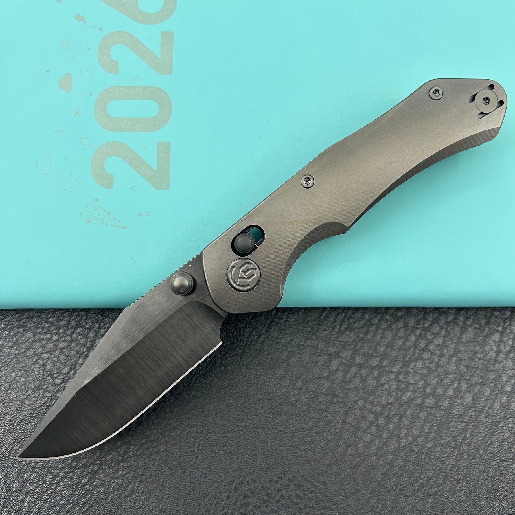 KB KNIVES KB466C Coronado Folding Knife DLC Titanium Handle 3.46" Belt Satin Vanax Blade
