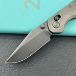 KB KNIVES KB466C Coronado Folding Knife DLC Titanium Handle 3.46" Belt Satin Vanax Blade